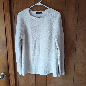 S M L Sport White Long Sleeve Pullover Sweater Size L